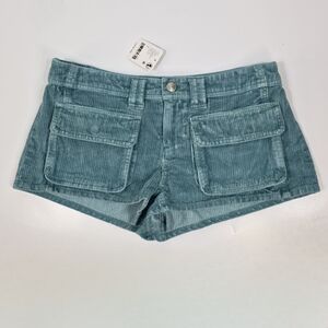 We The Free Knock Out Low-Rise Corduroy Micro Shorts Harbor Gray Size 2 NWT $128